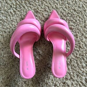 JW PEI Pink Mule Puff Heels